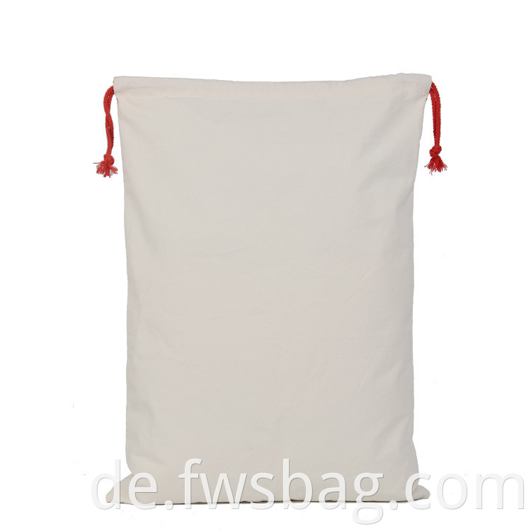 50 x 70 cm einfache weiße Bio -Baumwoll -Leinwand Weihnachtskordelgeschenke Geschenktüten Handtasche Kordelzugbeutel